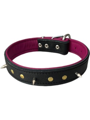 LN Leather El Yapımı Gerçek Deri Orta Irk Yumuşak Dokulu 3,5 x 60 cm Ebatlarında Metal Süslü Köpek Tasması