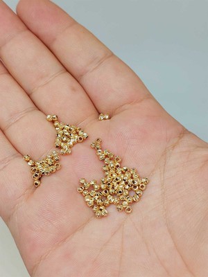 Yaşam Tohumu Altın Kaplama Boncuk Ara Malzeme 2mm/10 Adet (52476)
