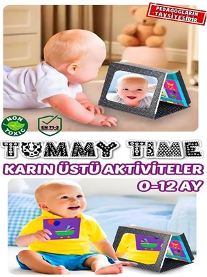 Apexma Eğitici Tummy Time Aynalı Zeka Kartları Oyun Seti - Bebekler Için Eğlenceli Aktivite Set - Oyuncak Aynalı Zeka Kart Aktivite Set