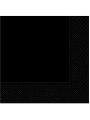 Parti Adresi Düz Renk Peçete 20'li Siyah