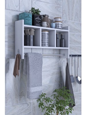 Rafineri Tasarım Mutfak Banyo Rafı Çok Amaçlı Duvar Rafı Mdf