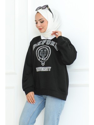 İlkimay Oxford Baskılı Gömlek Yaka Tunik 1100 - Siyah