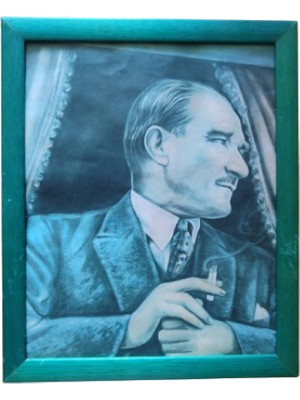 Ony Yapım 27X33 cm Ebatlarında Mustafa Kemal Atatürk Baskılı Vintage Tablo