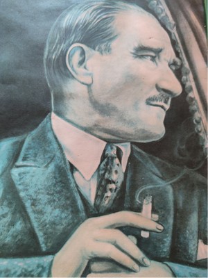 Ony Yapım 27X33 cm Ebatlarında Mustafa Kemal Atatürk Baskılı Vintage Tablo