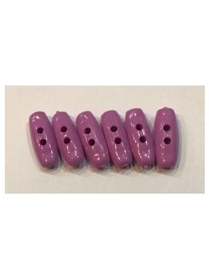 öztürk Yassı Plastik Çoban Düğme 25MM 6'lı Paket. Lila Pembe.