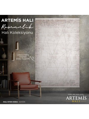 Artemis Halı Romantik 02433a Krem Bej Eskitme Desenli Halı