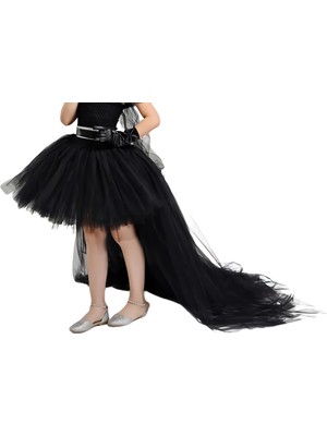 NSM Life Kız Çocuk Arkası Uzun Kuyruklu Tütü Etek Mezuniyet Parti Balo Kombin Etek