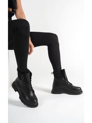 Pascal Siyah Mat Deri Kadın Bot