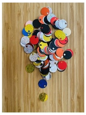 öztürk 20MM Makrame Akrilik Plastik Kaplama Pul. Renkli 25GR.