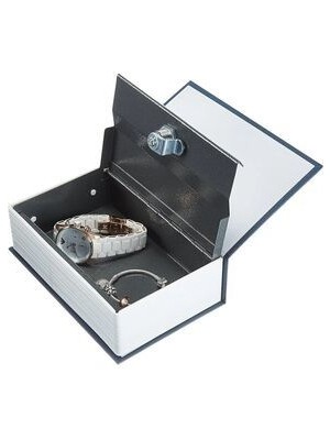 Store Anahtarlı Kitap Görünümlü Çelik Mini Kasa Altın Takı Kutusu Ev İçin Güvenli Kumbara