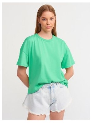 Dilvin 30123 Oversize Tshırt-Yeşil