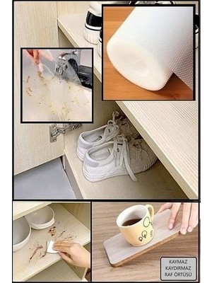 Silvermax Eva Kaymaz Pıtırcık Raf Örtüsü 45CM x 10 Metre Şeffaf Kaymaz Raf Dolap Içi ve Çekmece Içi Örtü