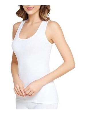 Tutku Kadın Ribana Beyaz Geniş Askılı 3'lü Atlet