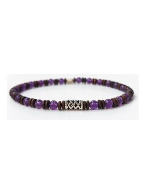 Meks Jewels Ametist Taşlı Gümüş Erkek Bilekliği