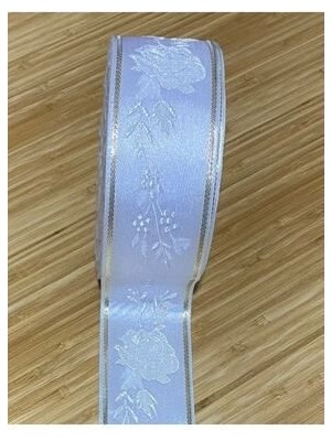 öztürk Geniş Takı Kurdele. Beyaz Desenli. 6cm. 2metre.