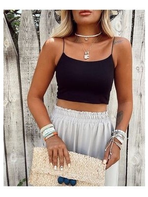Ipeak Kadın Ip Askılı Crop Top