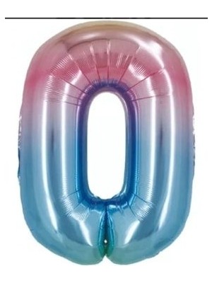 Asöy Gökkuşağı Folyo Balon Rakam Balon Helyum Balon 76 cm Gökkuşağı Rengi