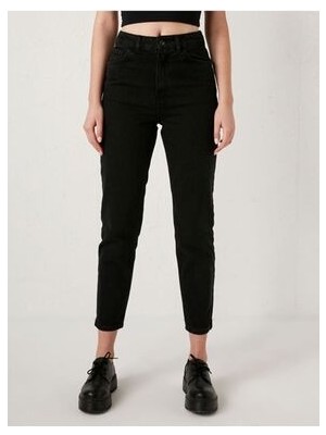 ByCukurovaFrango Kadın Mom Jeans Kot Pantolon -Siyah