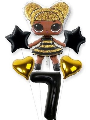 Lisanslı Queen Bee Lol Bebek Pembe Rakam Balon Seti Lol Surprise 7 Yaş Pembe Rakam Balon