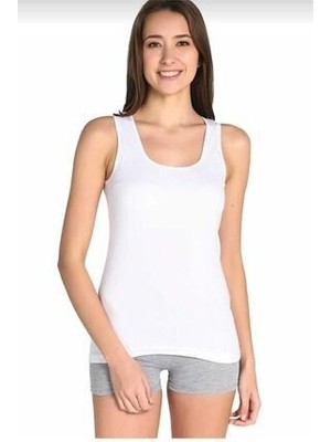 Tutku Kadın Ribana Kalın Askılı Atlet Beyaz S Beden 6'lı Set Nefes Alabilir Özellik