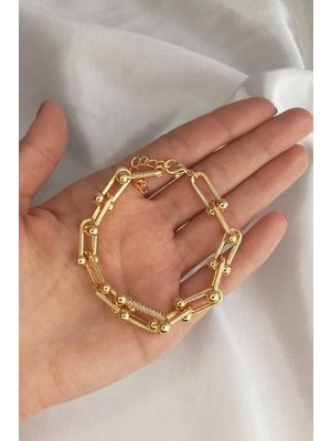 Lulo Kadın Zirkon Taşlı Gold Renk Tiffany & Co Model Bileklik