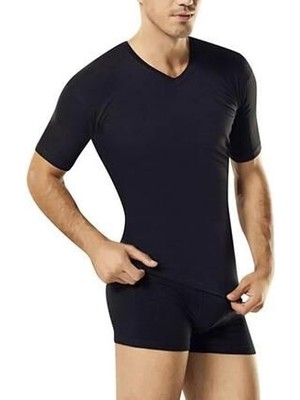 Goldenbay 2552 Erkek V Yaka Kısa Kollu Üst Termal Sıcak Tutan Içlik