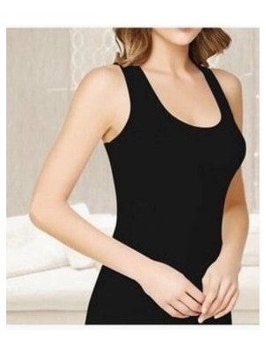 Tutku Kadın Siyah Geniş Askılı Atlet Yeni Sezon (8 Adet Ekonomik Paket)