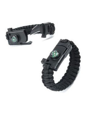 Lariss Paracord Survival Bileklik Bıçak Pusula Ateş Başlatıcı Magnezyum ve Ikaz Düdüğü