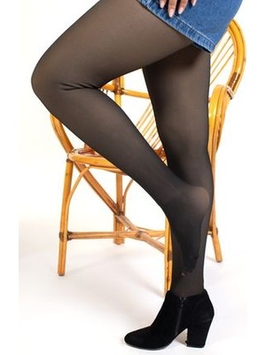 LaRosa Lingerie Kadın Peluş Kışlık Termal Tayt Külotlu Çorap Yüksek Bel Toparlayıcı Içlik Ten Görünümlü