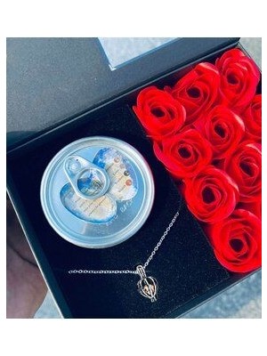 Royal Consept Sevgililer Günü Hediyesi Özel Kutusunda Inci Kolyeli Kokulu Soap Gül Kutusu