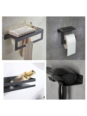 Kraker Banyo Düzenleyici Set Havluluk Tuvalet Kagıtlıgı Şampuanlık Saç Kurutma Makina Askısı