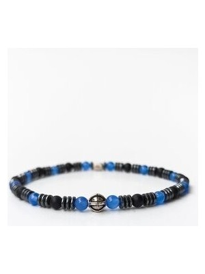 Meks Jewels Doğal Taşlı Gümüş Erkek Bilekliği