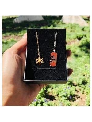 Agai Silver Kar Tanesi Model Gümüş Çift Kolye