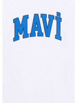 Mavi Logo Baskılı Beyaz TIŞÖRT7610109-70000