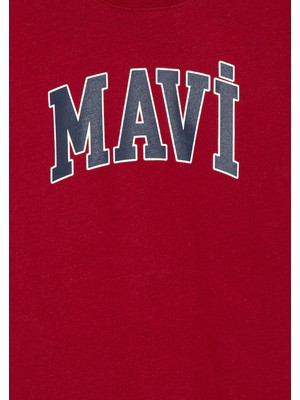 Mavi Logo Baskılı Kırmızı TIŞÖRT6610030-70392