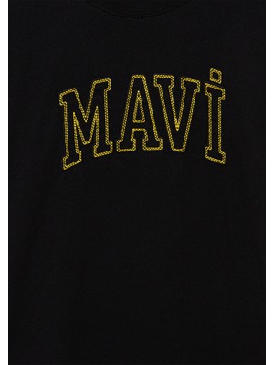 Mavi Logo Nakışlı Siyah TIŞÖRT6610214-900