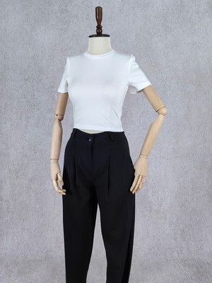 Hug In Style Basic Midi Crop T-Shirt