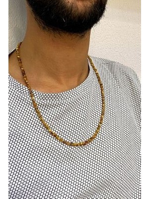 Agai Silver Küp Kesim Kaya Damla Kehribar Kolye