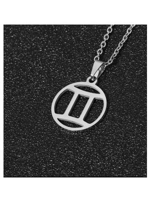 Agai Silver Ikizler Burcu Sembol Gümüş Kolye