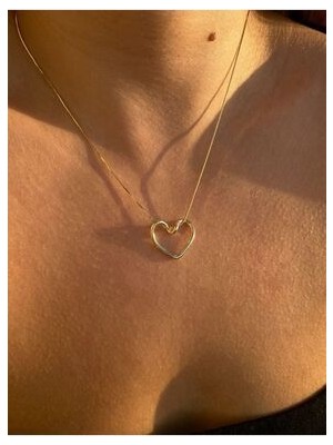 Karen Jewelry Altın Renkli Çelik Trend Kalp Düğüm Kolye Zarif Tasarım ile Aşkı Simgeler