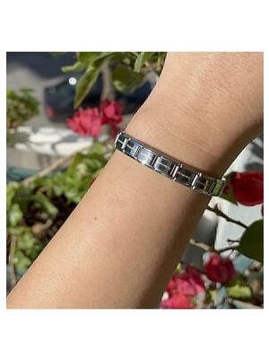 Shesra 18 cm Italian Charm Silver Detailed Nomination Model Stainless Steel Bracelet