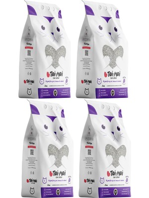 Toi Moi 4'lü Paket Lavanta Kokulu Kedi Kumu 4x5 Lt Hızlı Topaklanan ve Koku Hapseden