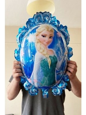 Parti Avm Frozen Elsa Mavi Rakamlı Balon Seti Konfetili Şeffaf Balonlu Karlar Kraliçesi Elsalı Balon Seti