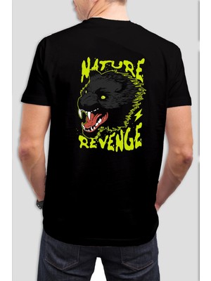 Panter Baskılı Siyah Tişört C924