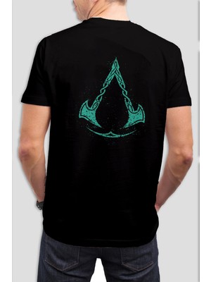 Balta Baskılı Siyah Tişört C857
