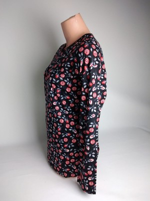 Kadın Siyah Gri V Yaka Uzun Kollu Yanları Yırtmaçlı Yazlık Viskon Likralı Anne Penye Tişört Bluz