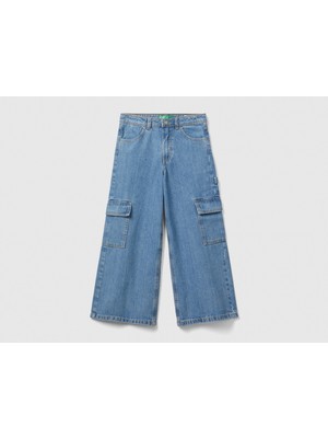 Benetton Kız Çocuk Denim Pantolon