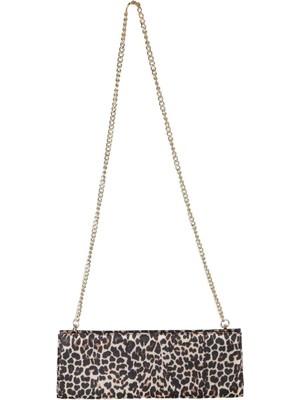 Shub Bags Kadın Leopar Desen Tek Gözlü Astarlı Ayarlanabilir Askılı Baskılı Küçük El Çantası Clutch Portföy