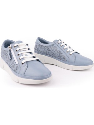 Emel Ayakkabı Lazerli Modern Rahat Klasik Spor Ayakkabı Kot Mavi 912