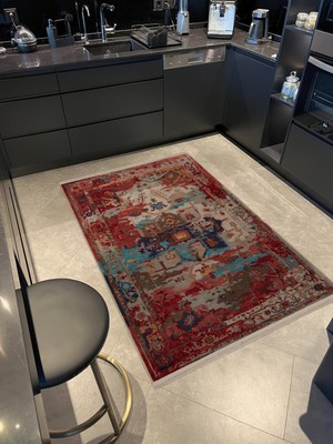 Rugs Modern Çok Renkli Soyut Geleneksel Motif Desenli Kreatif Vintage Dekoratif Halı 2979